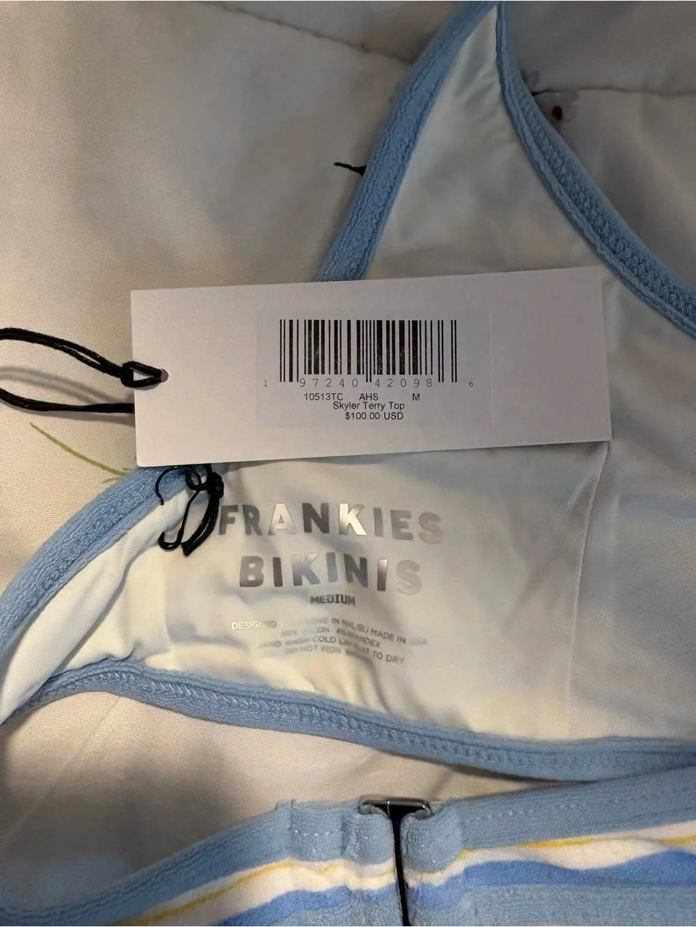 Frankies Bikinis striped bralette